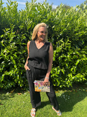 Black Textured Vest Top Kaylee