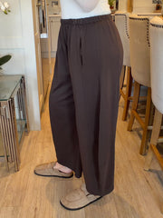Chocolate Relaxed Barrel Leg Trouser