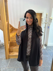 Black Satin Blend Scarf