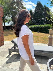 White Textured Hearts Tee Joy