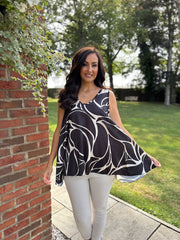 Black Abstract Swirl Vest Isabella