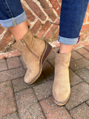 Mocha Buckle Wedge Boots