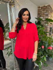 Red Sparkle Blouse Gloria