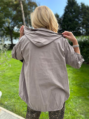 Mocha Hooded Jacket Ocean