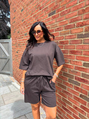 Chocolate Shorts Leisure Set Amber