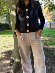 Black Chunky Knit Waistcoat Clara
