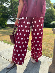 Wine Polka Dot Trousers Reagan