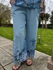 Blue Floral Butterfly Top Reeva