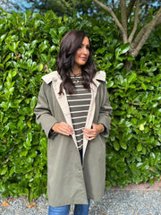 Khaki Longline Trench Coat