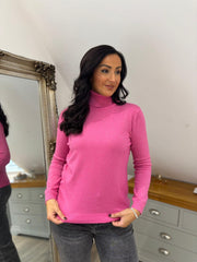 Candy Pink Sparkle Roll Neck Susan
