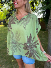 Green Palm Leaf Top Millie
