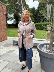 Mocha Hooded Jacket Ocean