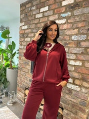 Wine Zip Up Hoodie Alice