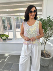 Multi Coloured Crochet Vest Top Sara
