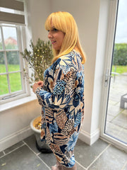 Navy Speckled Floral Tunic Gloria