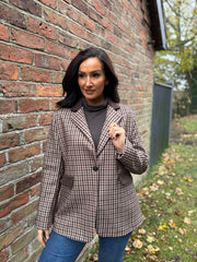 Chocolate Checked Blazer Sara