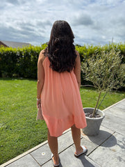 Apricot Bubble Cotton Summer Dress Samantha