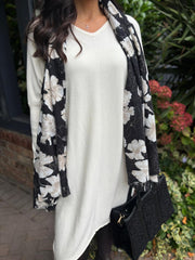 Antique Cream Ribbed Knit Dress Yasmin