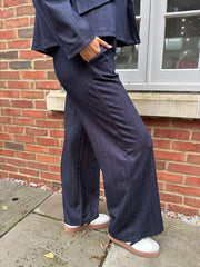 Denim Style Pinstripe Trousers Geri