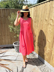 Coral Flower Detail Dress Faith