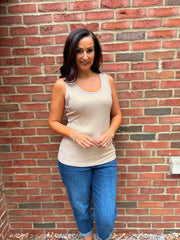Stone Ribbed Shimmer Vest Juniper