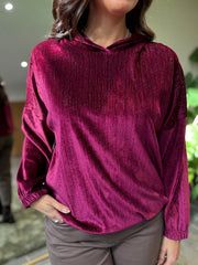 Wine Sparkle  Velour Hoodie Colette