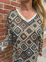 Teal Diamond Shimmer Dress Freya