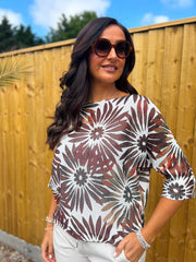 Chocolate Daisy Burst Knit Top Dawn