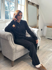 Black Diamante Two Piece Tracksuit Nina