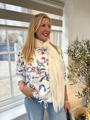 White Floral Vine Sweatshirt India