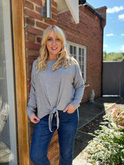 Grey Tie Front Top Juliet
