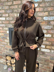Chocolate Drawstring Co-Ord Skylar
