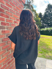 Black Mesh Detail Top Parker