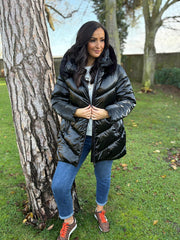 Black Luxury Puffer Coat Maxine