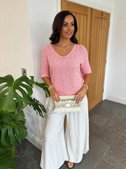 Pink V Neck Knit Danni
