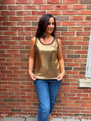 Chocolate Ribbed Shimmer Vest Juniper