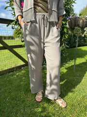 Mocha Bubble Cotton Trousers