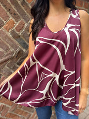 Wine Abstract Swirl Vest Isabella