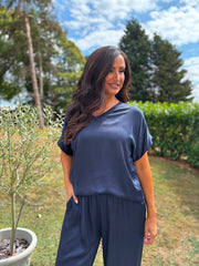 Navy Shimmer Tee Aubrey