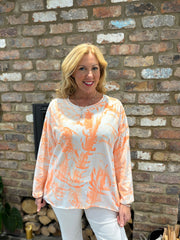 Orange Tie-Dye Long Sleeve Top Alexis