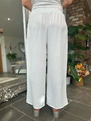 White Wide Leg Pocket Trousers Claudia