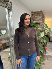 Chocolate Soft Knit Cardi Kesha