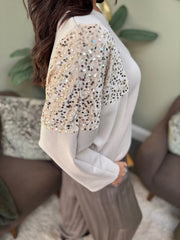 Stone Sequin Panel Sweatshirt Victoria