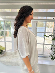 Stone Bubble Cotton Trouser Set Hayley