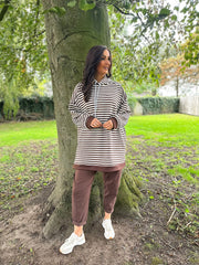 Chocolate Striped Hoodie Eleanor