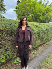 Chocolate Boucle Zip Jacket Estella