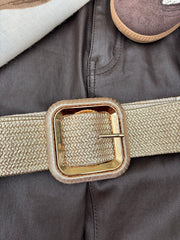 Gold Square Buckle Belt