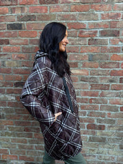 Chocolate Tartan Quilted Coat Maeve