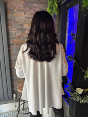 Winter White Diamante V Neck Top Selina