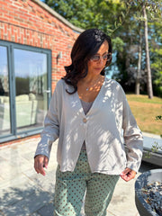 Mocha Button Front Jacket Helen